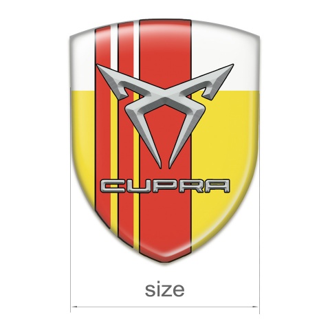 Seat Cupra 3D Gel Emblem Yellow White with Red Tapes 