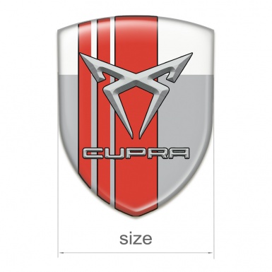 Seat Cupra Emblem Exterior Gray White with Red Tapes Style 