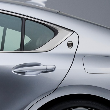 Peugeot Shield Domed Emblem Black Grey Classic