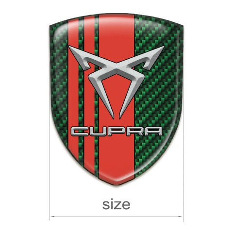 Seat Cupra Tuning Badge green carbon with Red Tapes decoration 