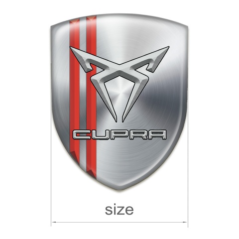 Seat Cupra Self Adhesive Car logo Emblem Silver with Red Lines Descoration 