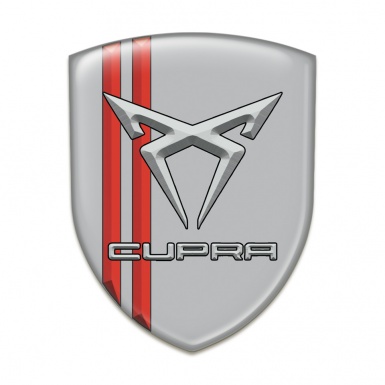 Seat Cupra Car Interior Badge Gray with Red Lines Decoration