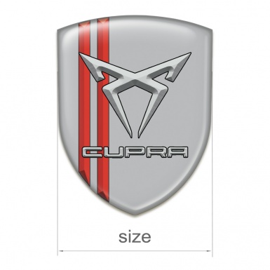 Seat Cupra Car Interior Badge Gray with Red Lines Decoration