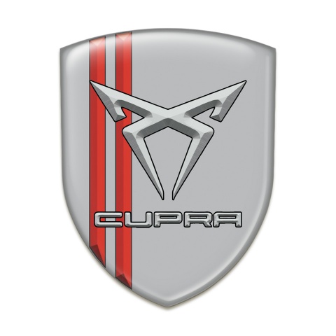 Seat Cupra Car Interior Badge Gray with Red Lines Decoration