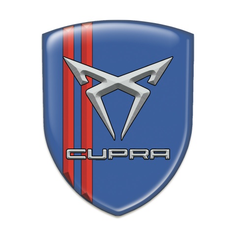 Seat Cupra Silicone Badge Blue with Red Lines 