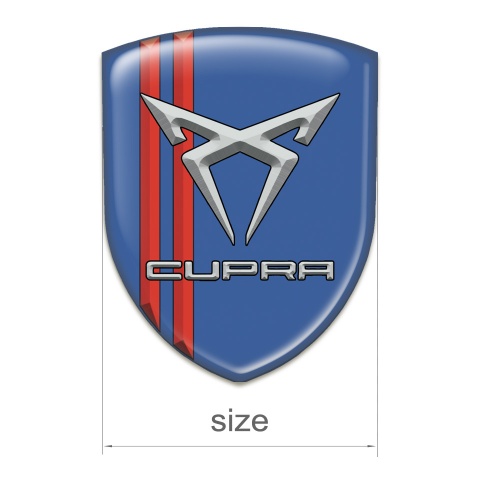 Seat Cupra Silicone Badge Blue with Red Lines 