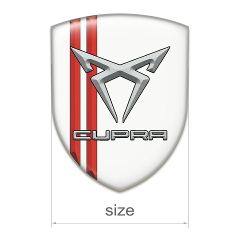 Seat Cupra Auto Emblem White with Red Lines  