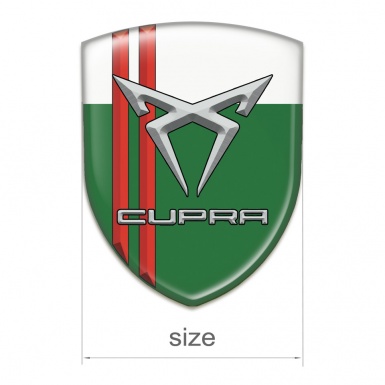 Seat Cupra Emblem Badge Logo Green White  With Red Lines 
