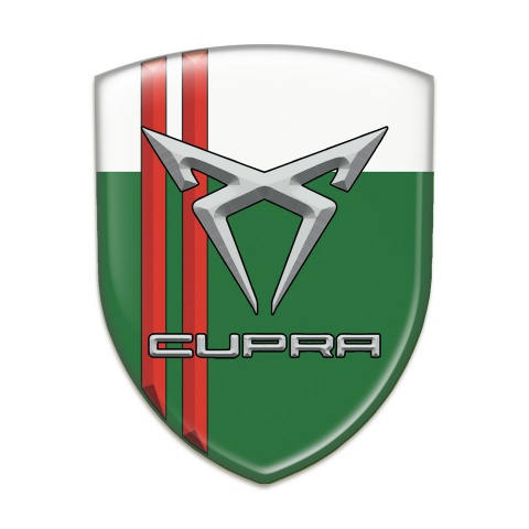 Seat Cupra Emblem Badge Logo Green White  With Red Lines 