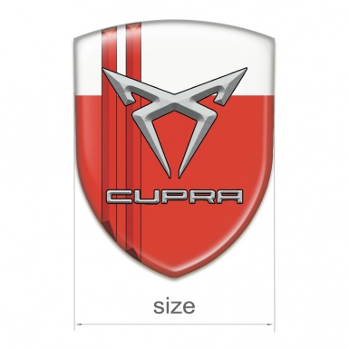 Seat Cupra Logo Emblem red White with Red Lines 