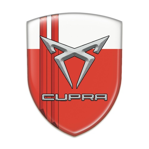 Seat Cupra Logo Emblem red White with Red Lines 