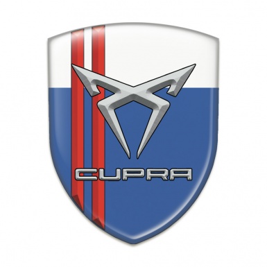Seat Cupra Tuning Emblem Blue White with Red Lines 