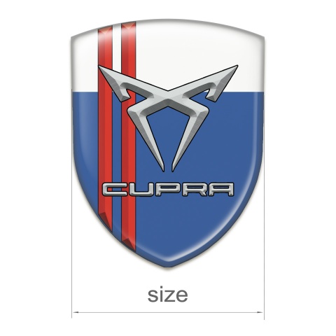 Seat Cupra Tuning Emblem Blue White with Red Lines 