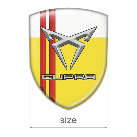 Seat Cupra Self Adhesive Emblem Logo Yellow white with Red Lines 