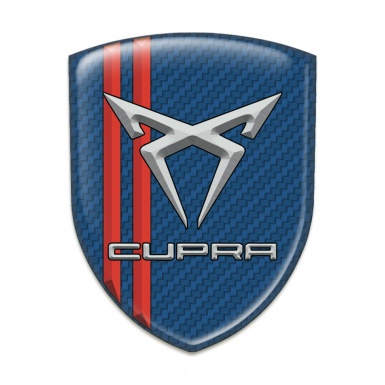 Seat Cupra Resin Sticker Navy Blue Carbon with Red Lines Decoration 