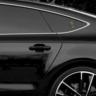 Seat Cupra Tuning Badge  Green Carbon with Red Lines Decoration 