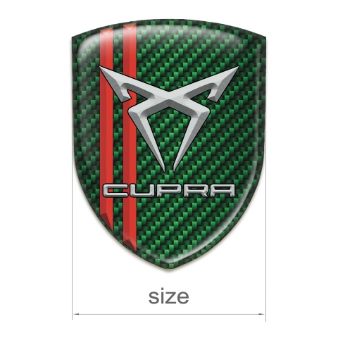 Seat Cupra Tuning Badge  Green Carbon with Red Lines Decoration 