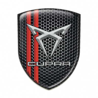 Seat Cupra Car Interior Badge Perforated Steel with Red Lines 