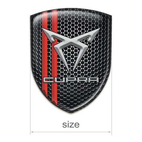 Seat Cupra Car Interior Badge Perforated Steel with Red Lines 