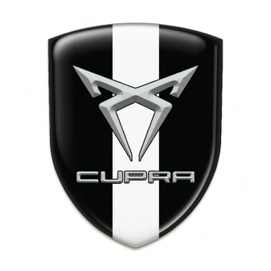 Seat Cupra Silicone Car Decal Badge Black with White tape Design 
