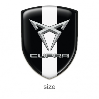 Seat Cupra Silicone Car Decal Badge Black with White tape Design 