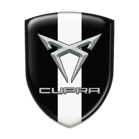 Seat Cupra Silicone Car Decal Badge Black with White tape Design 