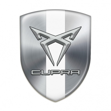 Seat Cupra Silicone Badge Silver with White tape Design 