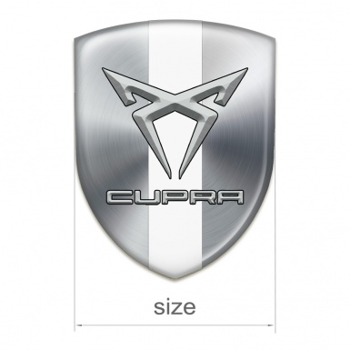 Seat Cupra Silicone Badge Silver with White tape Design 
