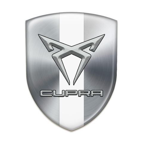Seat Cupra Silicone Badge Silver with White tape Design 