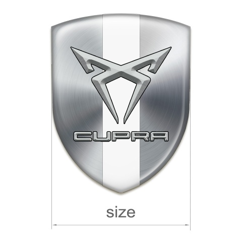 Seat Cupra Silicone Badge Silver with White tape Design 