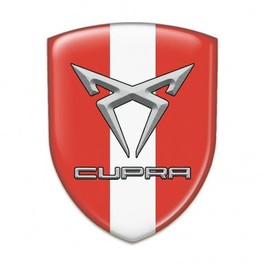 Seat Cupra Auto Emblem Red with White Tape Design