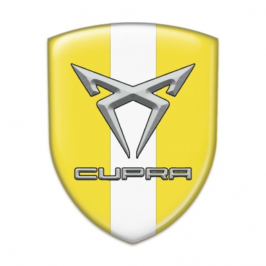 Seat Cupra Logo Emblem Yellow with White Tape Style 