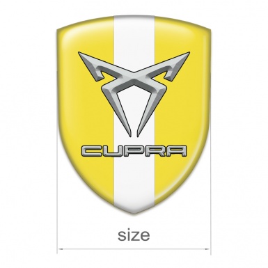 Seat Cupra Logo Emblem Yellow with White Tape Style 
