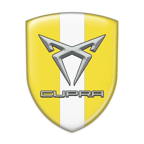 Seat Cupra Logo Emblem Yellow with White Tape Style 
