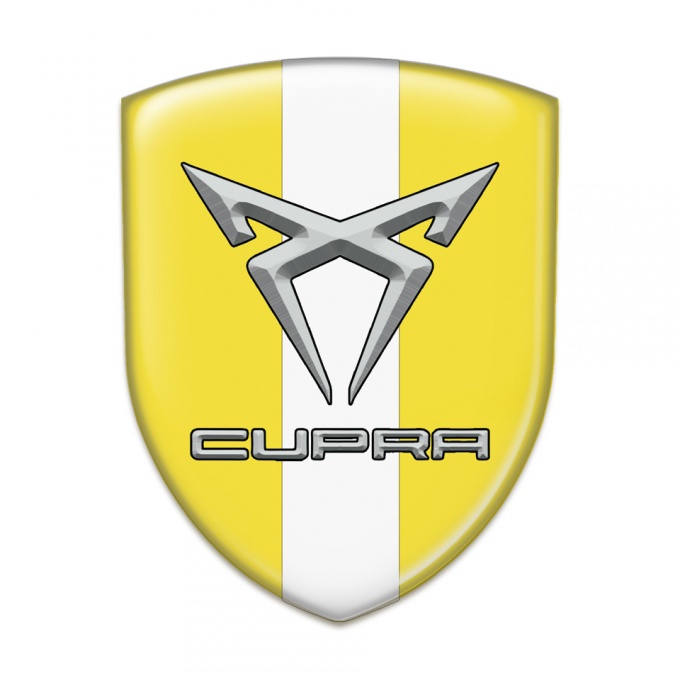 Seat Cupra Logo Emblem Yellow with White Tape Style 