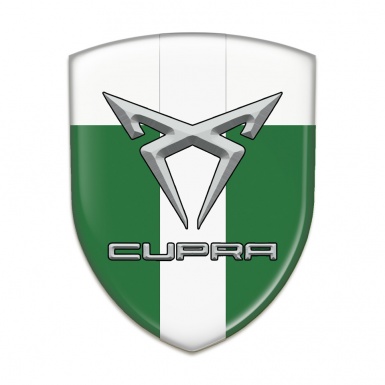 Seat Cupra Tuning Emblem Green White with White Ribbon Style 