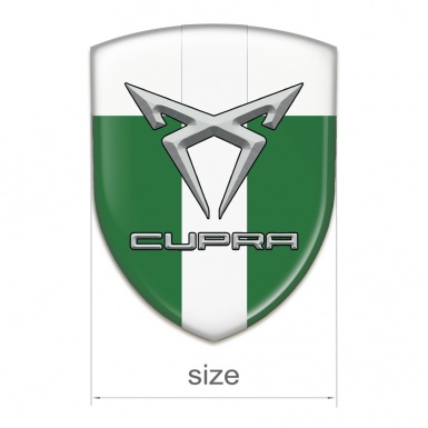 Seat Cupra Tuning Emblem Green White with White Ribbon Style 