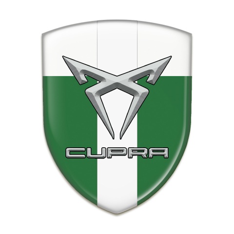 Seat Cupra Tuning Emblem Green White with White Ribbon Style 