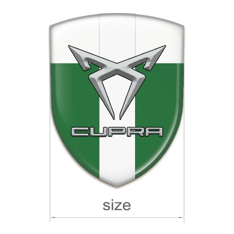Seat Cupra Tuning Emblem Green White with White Ribbon Style 
