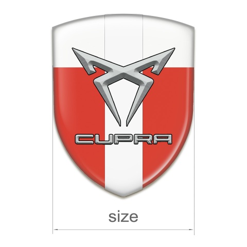 Seat Cupra Domed Emblem Red White with White Tape Style 