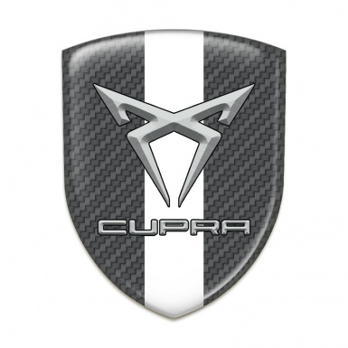 Seat Cupra Resin Sticker carbon with White Band Style 