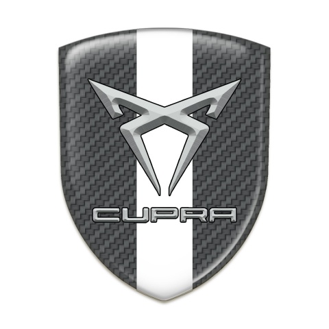Seat Cupra Resin Sticker carbon with White Band Style 