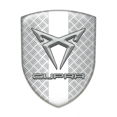 Seat Cupra 3D Gel Emblem Grid Effect with White Band Style 