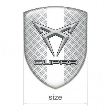 Seat Cupra 3D Gel Emblem Grid Effect with White Band Style 