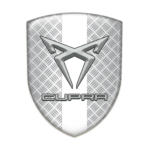 Seat Cupra 3D Gel Emblem Grid Effect with White Band Style 