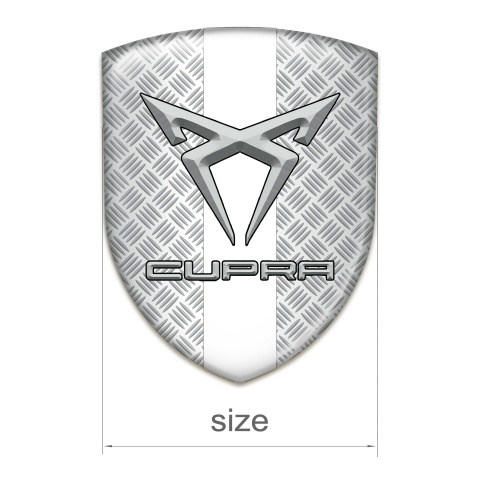 Seat Cupra 3D Gel Emblem Grid Effect with White Band Style 