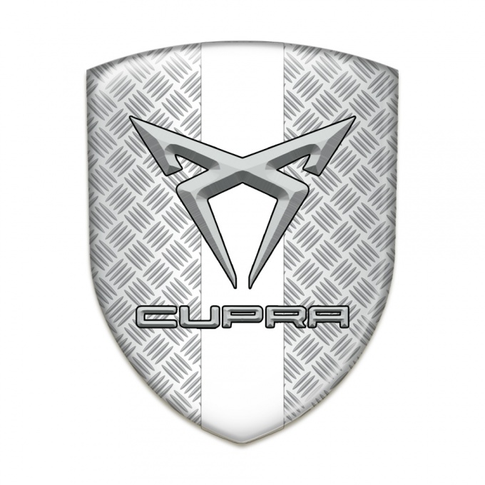 Seat Cupra 3D Gel Emblem Grid Effect with White Band Style 