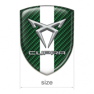 Seat Cupra Tuning Badge Green Carbon White Band Style 