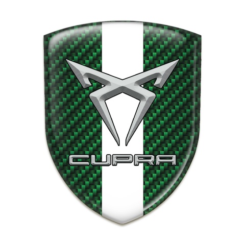 Seat Cupra Tuning Badge Green Carbon White Band Style 