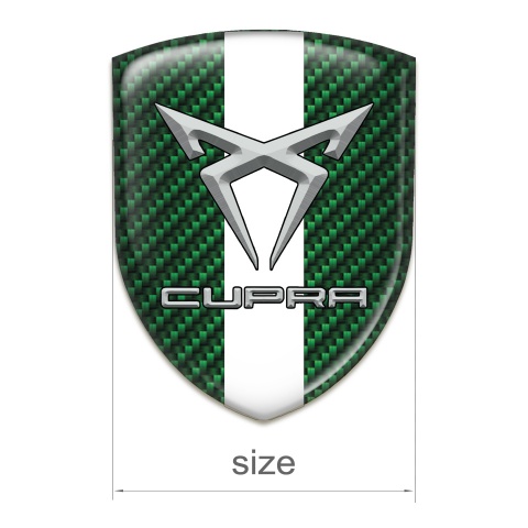 Seat Cupra Tuning Badge Green Carbon White Band Style 